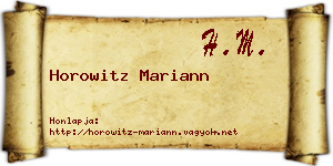 Horowitz Mariann névjegykártya