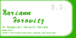 mariann horowitz business card